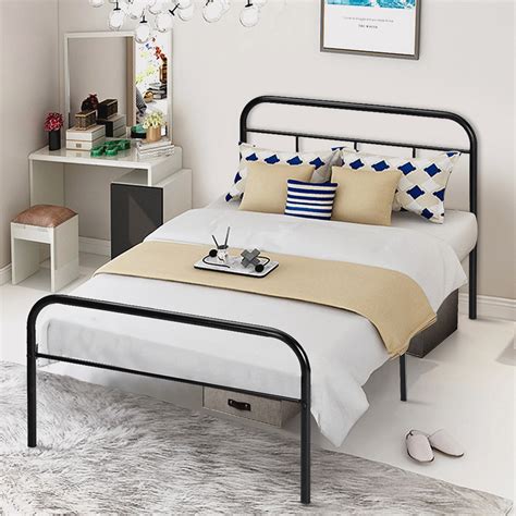 metal twin bed frame no box spring needed|easy assembly twin bed frame.